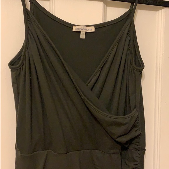 High low, green wrap dress - Picture 2 of 3